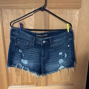 Women's Distressed Denim Shorts - Blue